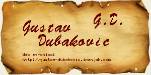 Gustav Dubaković vizit kartica
